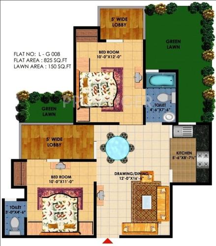 KDP Grand Savanna (2BHK+2T (825 sq ft) 825 sq ft)