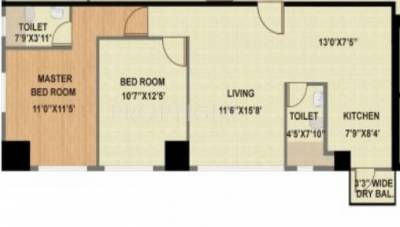 Bhattad Aurus (2BHK+2T (1,150 sq ft) 1150 sq ft)