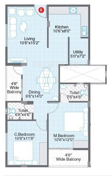 Ushodaya Swaraa (2BHK+2T (1,100 sq ft) 1100 sq ft) Ushodaya Swaraa (2BHK+2T (1,100 sq ft) 1100 sq ft)