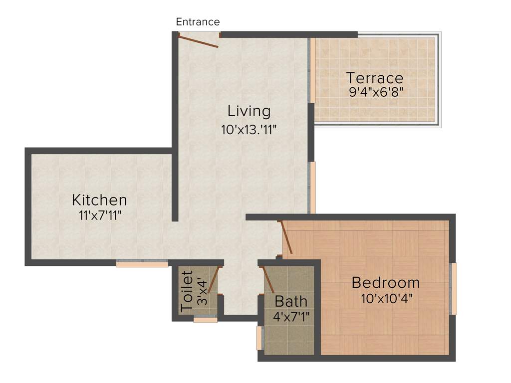 Blue Ventures Carnation (1BHK+1T (675 sq ft) 675 sq ft)