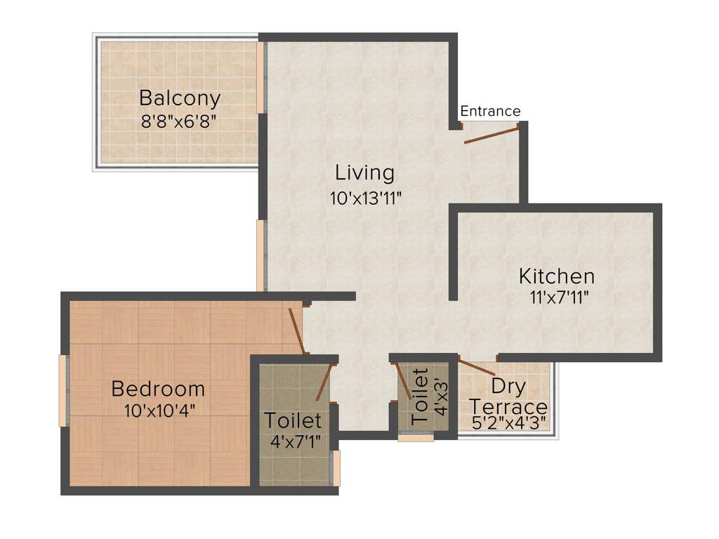 Blue Ventures Carnation (1BHK+1T (697 sq ft) 697 sq ft)