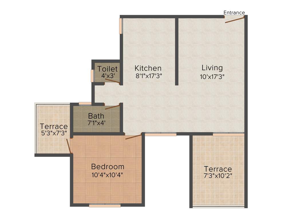 Blue Ventures Carnation (1BHK+1T (798 sq ft) 798 sq ft)