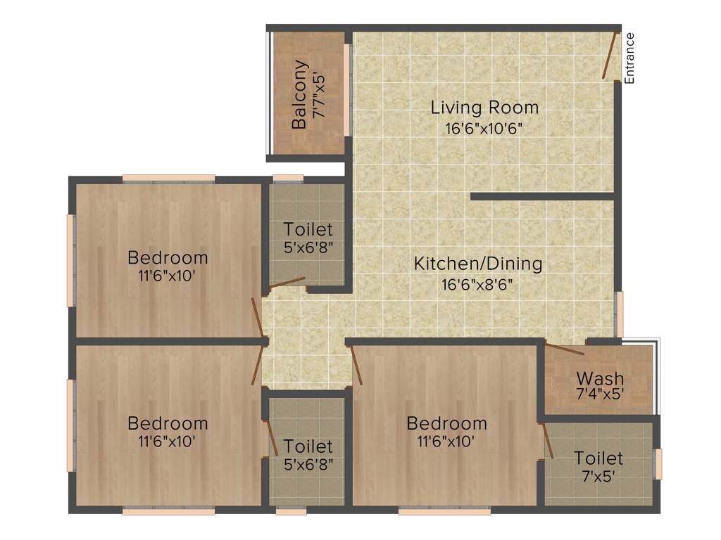 Earth Earth 24 (3BHK+3T (1,440 sq ft) 1440 sq ft)