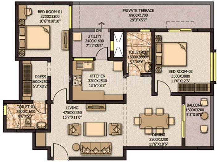 Sobha City Mykonos (2BHK+2T (1,345 sq ft) 1345 sq ft) Sobha City Mykonos (2BHK+2T (1,345 sq ft) 1345 sq ft)