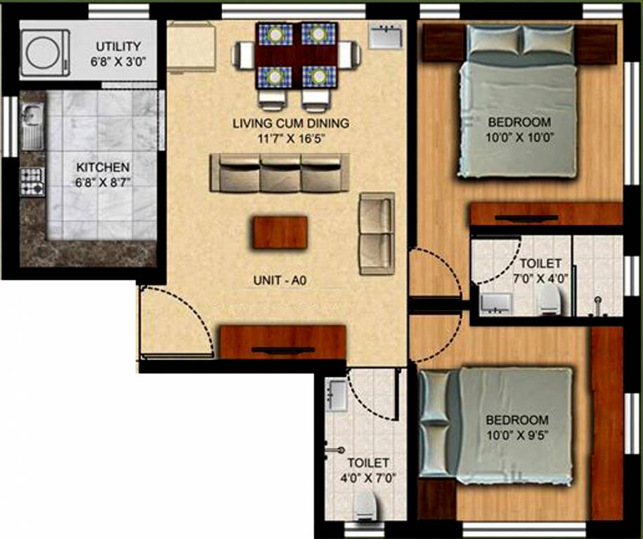Bluewall Tulay Residency (2BHK+2T (790 sq ft) 790 sq ft)