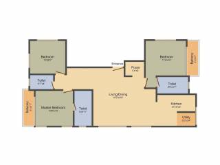 Bluewall Tulay Residency (3BHK+3T (1,360 sq ft) + Pooja Room 1360 sq ft) Bluewall Tulay Residency (3BHK+3T (1,360 sq ft) + Pooja Room 1360 sq ft)