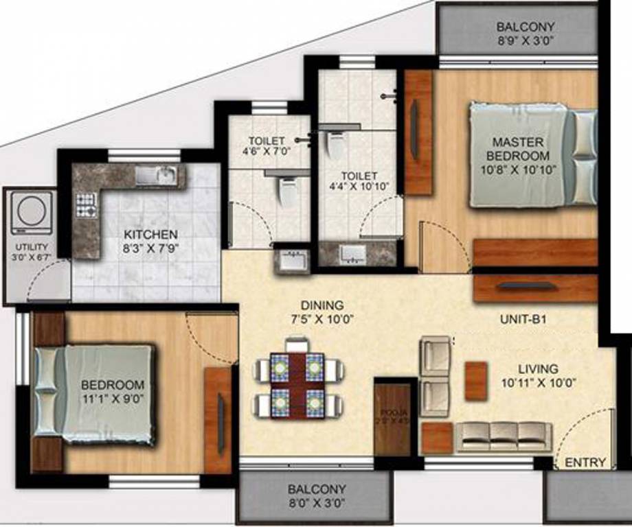 Bluewall Tulay Residency (2BHK+2T (920 sq ft) + Pooja Room 920 sq ft)