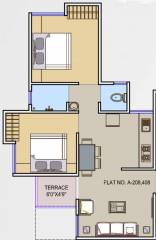 Pristine Purvrang (2BHK+2T (748 sq ft) 748 sq ft)