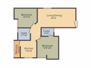 Rahul Penta Garden (2BHK+2T (790 sq ft) 790 sq ft)