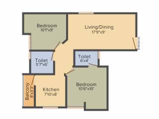 Rahul Penta Garden (2BHK+2T (765 sq ft) 765 sq ft)