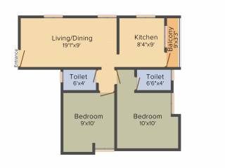 Rahul Penta Garden (2BHK+2T (780 sq ft) 780 sq ft)