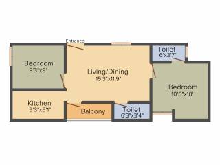 Rahul Penta Garden (2BHK+2T (660 sq ft) 660 sq ft)