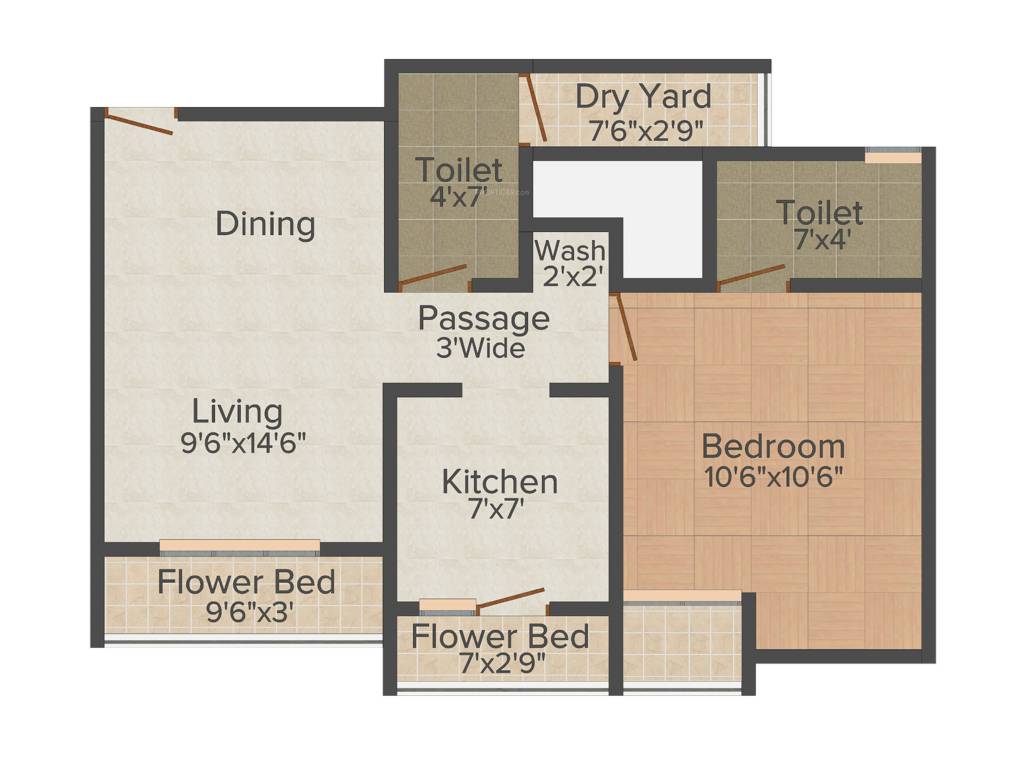 S M Hatkesh Heights (1BHK+2T (710 sq ft) 710 sq ft)