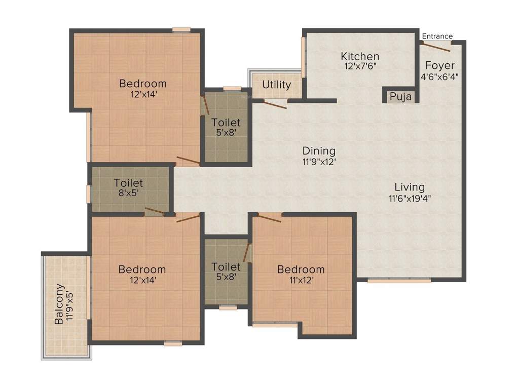 Appaswamy Greensville (3BHK+3T (1,808 sq ft) 1808 sq ft)