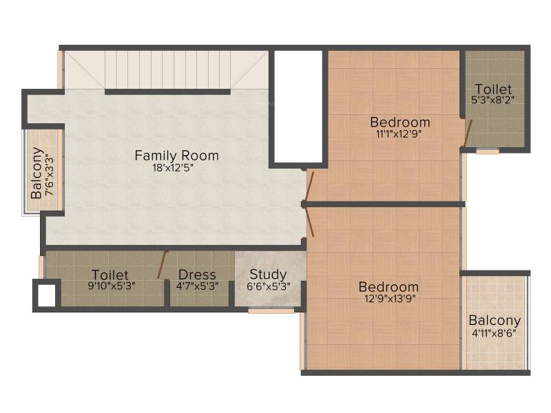 Woodshire Emerson Park (3BHK+4T (2,741 sq ft) + Study Room 2741 sq ft)