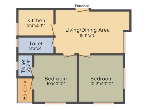 Swastik Dreamz Daffodil (2BHK+2T (910 sq ft) 910 sq ft)
