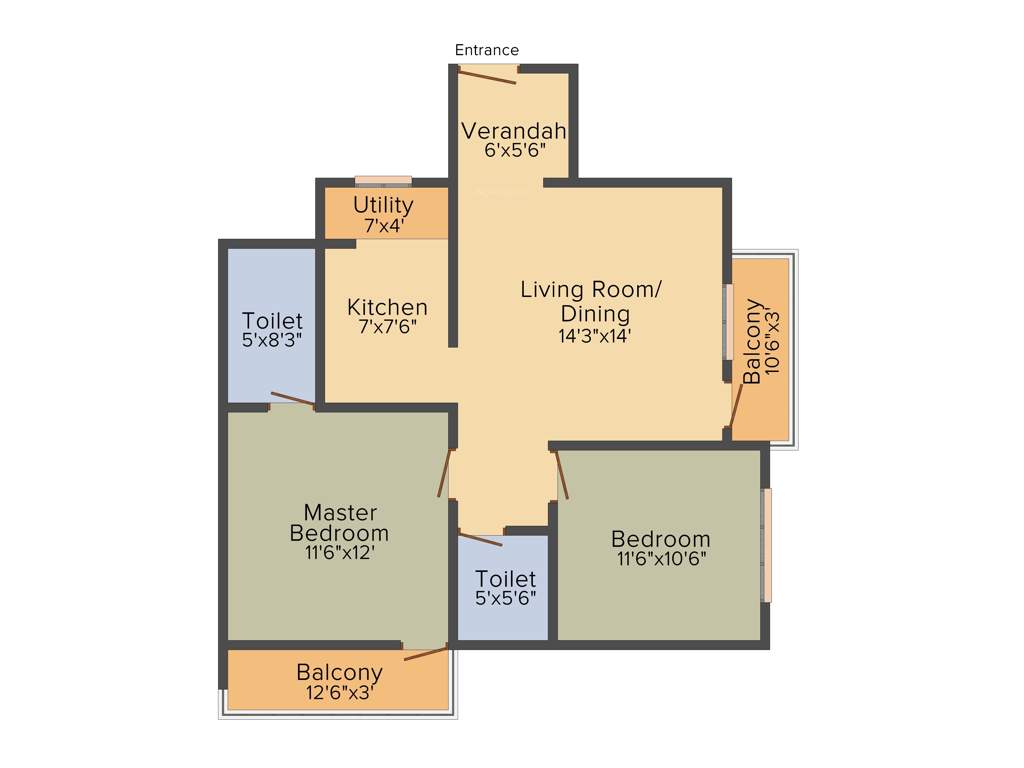 Tirumala In Luxuria (2BHK+2T (1,025 sq ft) 1025 sq ft)
