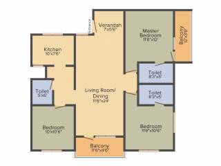 Tirumala In Luxuria (3BHK+3T (1,475 sq ft) 1475 sq ft) Tirumala In Luxuria (3BHK+3T (1,475 sq ft) 1475 sq ft)