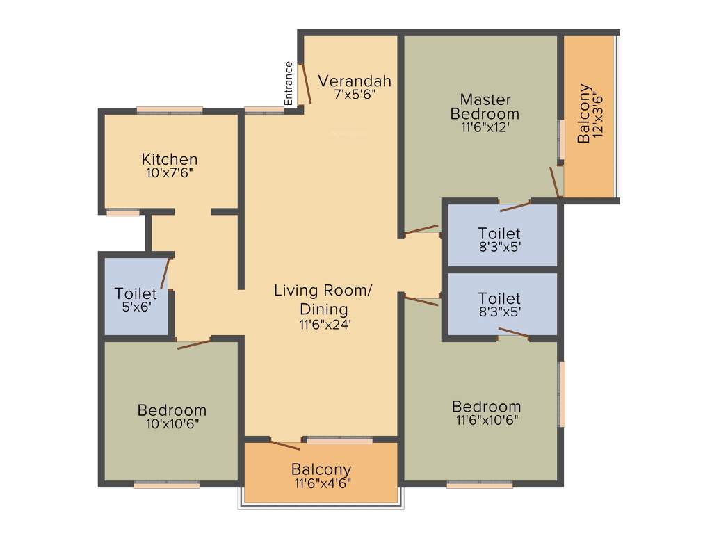 Tirumala In Luxuria (3BHK+3T (1,475 sq ft) 1475 sq ft)