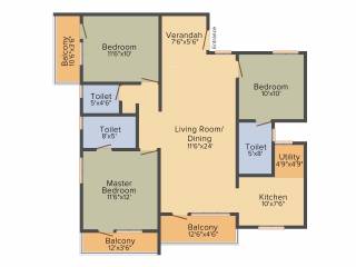 Tirumala In Luxuria (3BHK+3T (1,455 sq ft) 1455 sq ft) Tirumala In Luxuria (3BHK+3T (1,455 sq ft) 1455 sq ft)