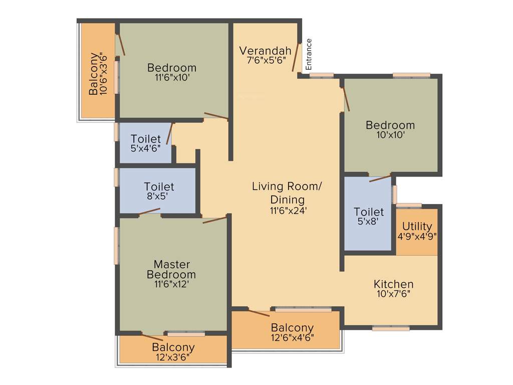 Tirumala In Luxuria (3BHK+3T (1,455 sq ft) 1455 sq ft)