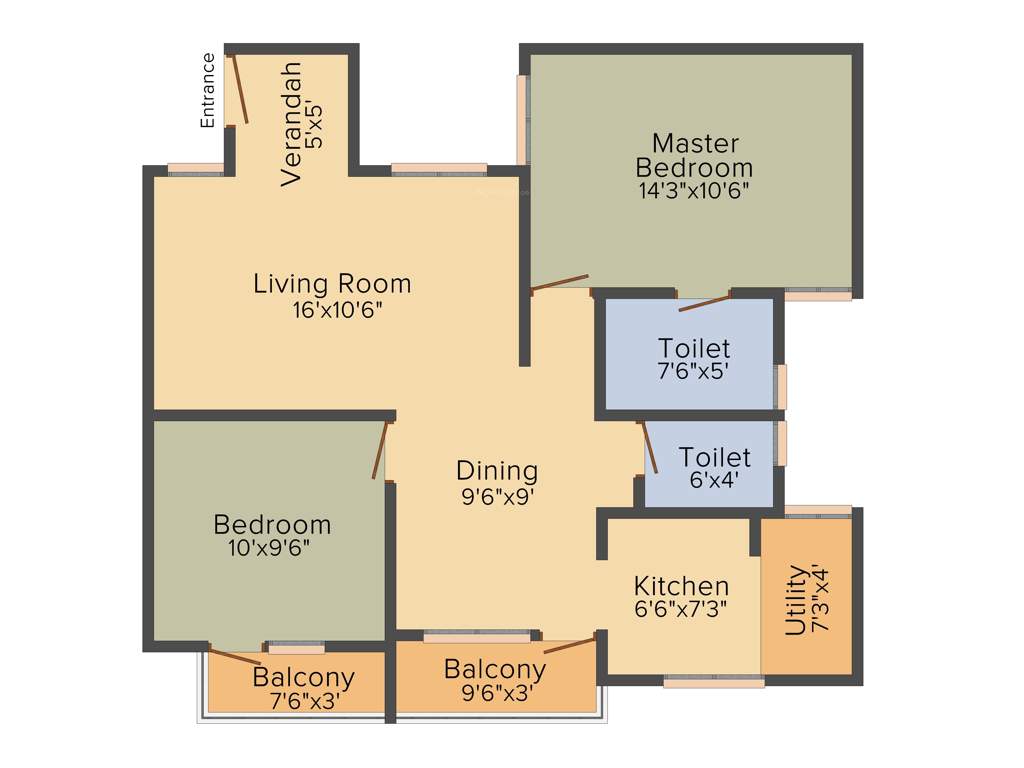 Tirumala In Luxuria (2BHK+2T (1,065 sq ft) 1065 sq ft)