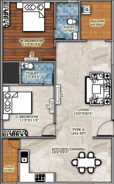 Guru Akshitha (2BHK+2T (1,242 sq ft) 1242 sq ft) Guru Akshitha (2BHK+2T (1,242 sq ft) 1242 sq ft)