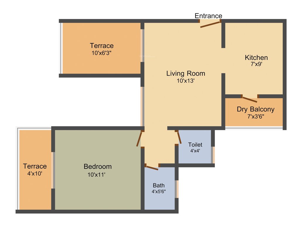 Tulip Elegance 1BHK+1T (649 sq ft)