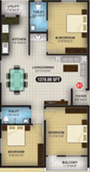 Sri Balaji Builders Paradise (3BHK+2T (1,373 sq ft) 1373 sq ft)