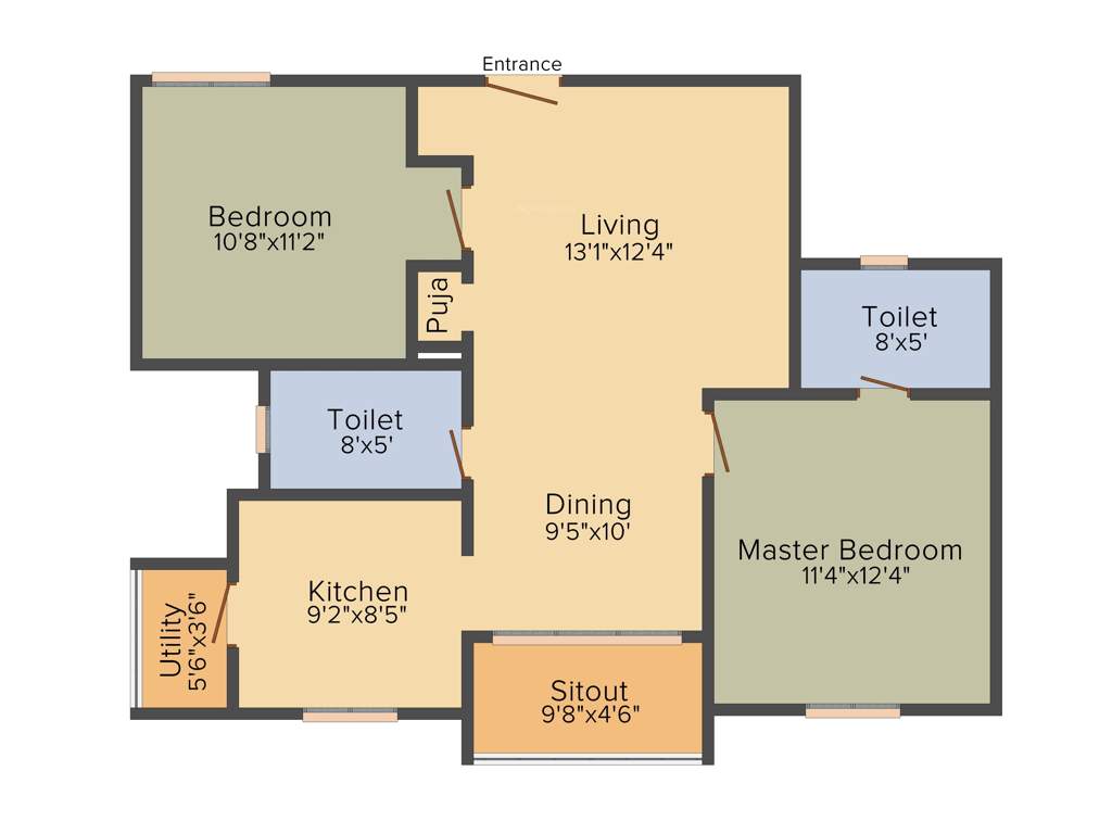 Sai Ultima (2BHK+2T (1,100 sq ft) + Pooja Room 1100 sq ft)
