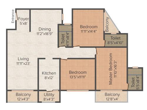 Elegant Buckingham (3BHK+3T (1,803 sq ft) 1803 sq ft) Elegant Buckingham (3BHK+3T (1,803 sq ft) 1803 sq ft)