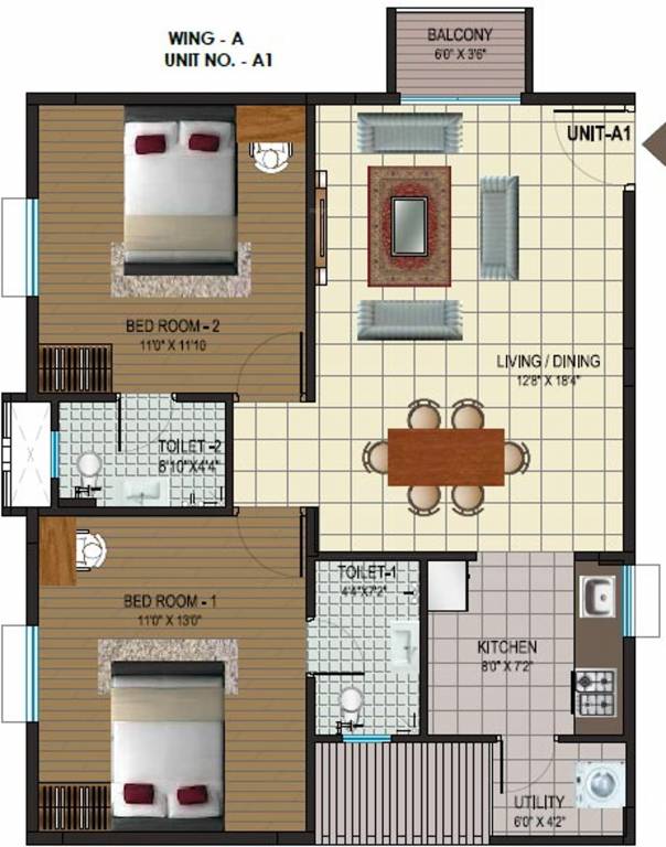 Alps Pleasanton (2BHK+2T (1,131 sq ft) 1131 sq ft)