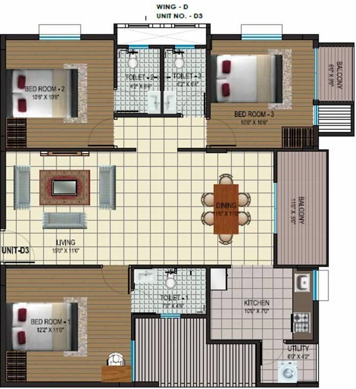 Alps Pleasanton (3BHK+3T (1,442 sq ft) 1442 sq ft)