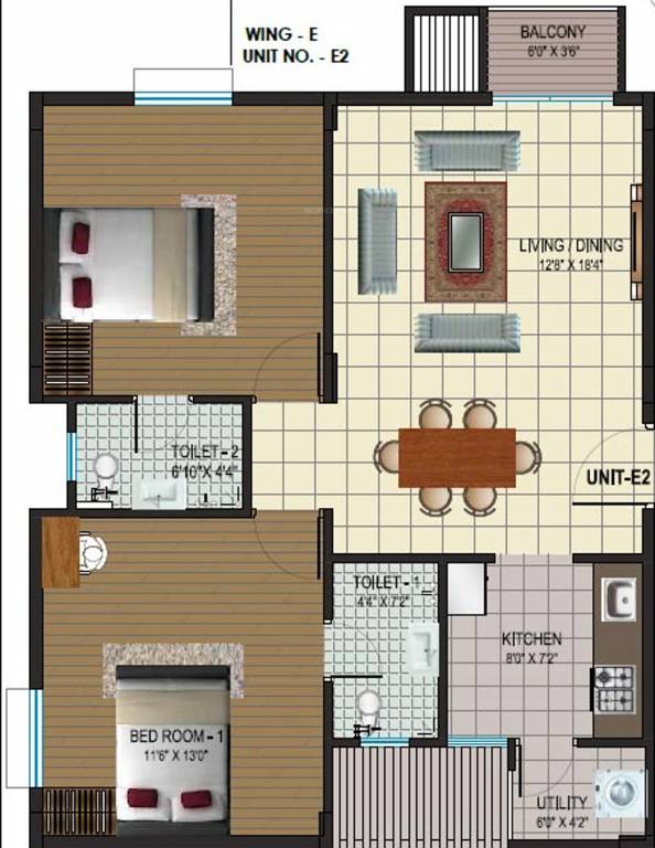 Alps Pleasanton (2BHK+2T (1,156 sq ft) 1156 sq ft)
