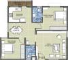 Columbia Gr Residency (2BHK+2T (1,043 sq ft) 1043 sq ft)