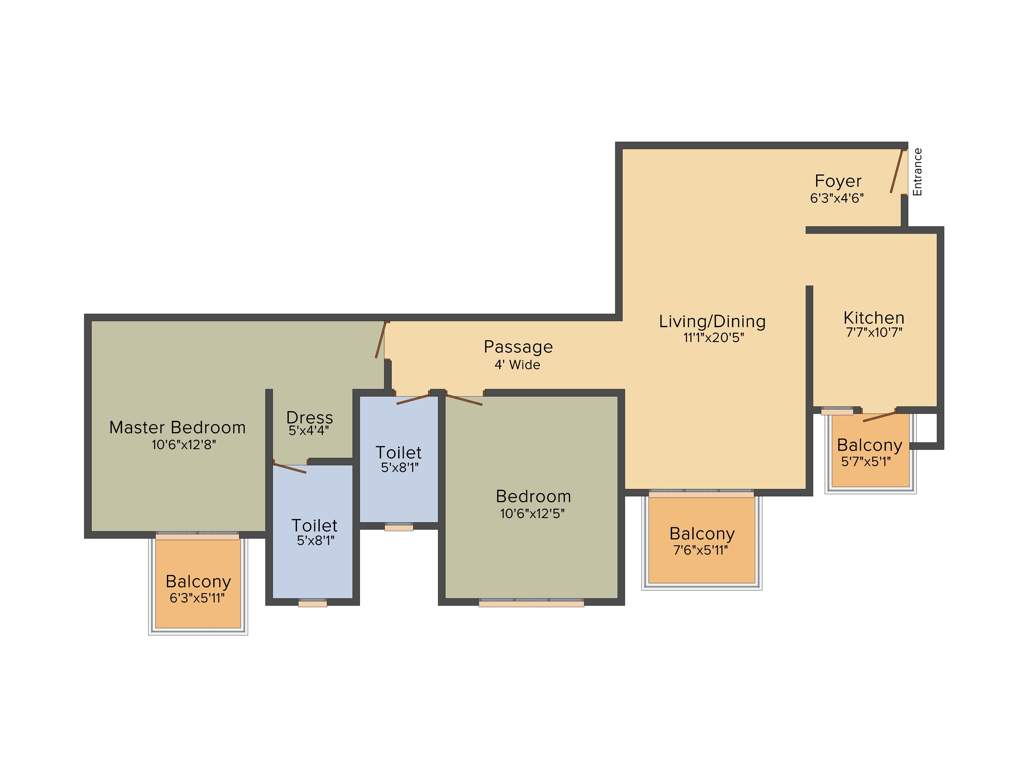TATA La Vida (2BHK+2T (1,276 sq ft) 1276 sq ft)