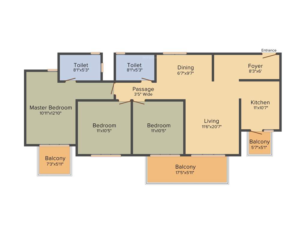 TATA La Vida (3BHK+2T (1,579 sq ft) 1579 sq ft)