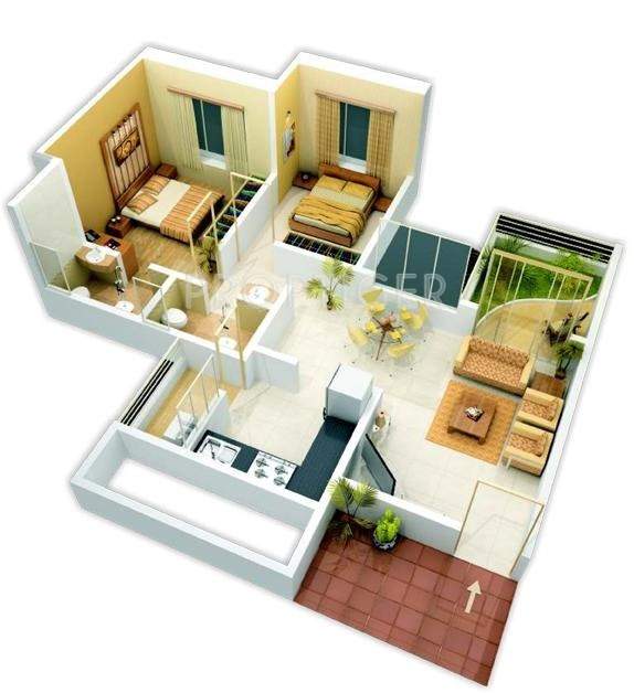 Karan Bella Vista (2BHK+2T (878 sq ft) 878 sq ft)