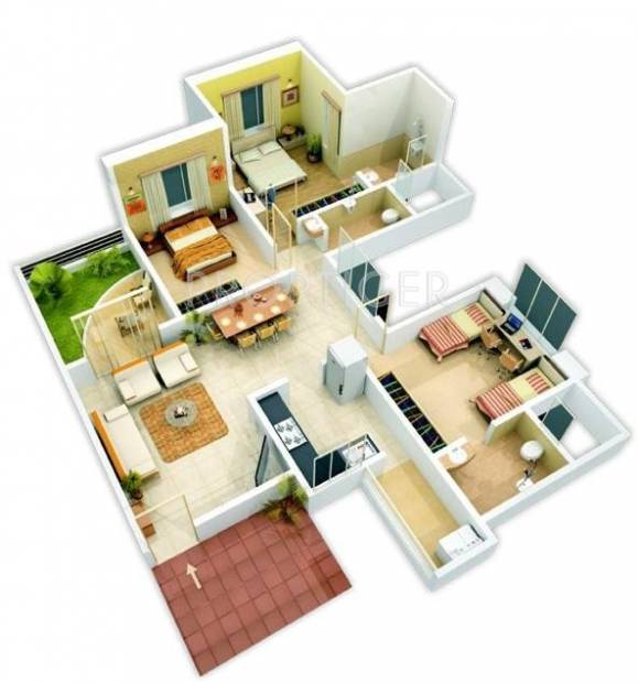 Karan Bella Vista (3BHK+3T (1,300 sq ft) 1300 sq ft)