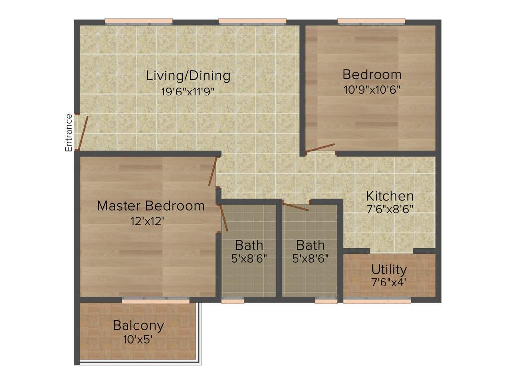 Desai Radiant (2BHK+2T (1,020 sq ft) 1020 sq ft)