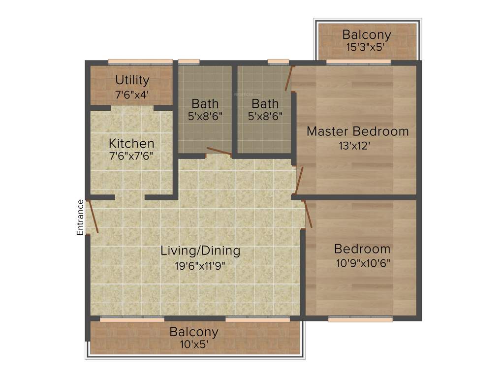 Desai Radiant (2BHK+2T (1,145 sq ft) 1145 sq ft)