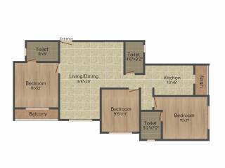 Regal Rich Blossoms (3BHK+3T (1,218 sq ft) 1218 sq ft) Regal Rich Blossoms (3BHK+3T (1,218 sq ft) 1218 sq ft)