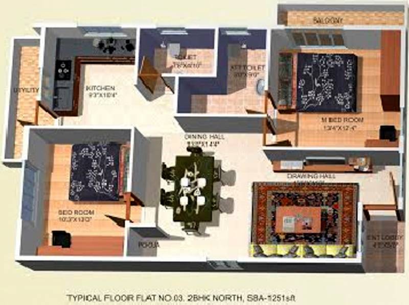 Akshaya Bangalore Classic Homes (2BHK+2T (1,251 sq ft) + Pooja Room 1251 sq ft)