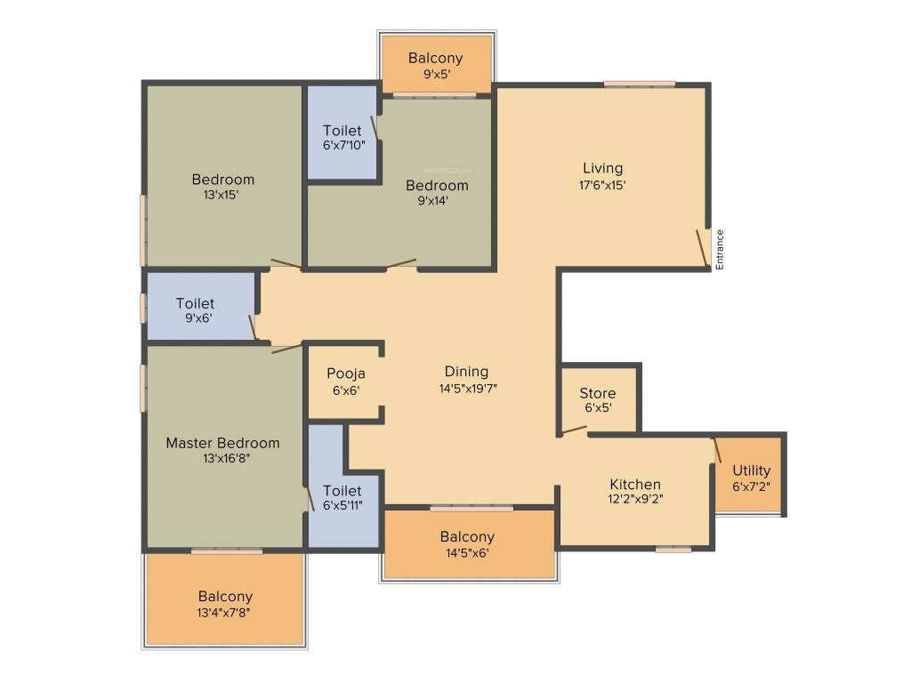 Redtree Corner (3BHK+3T (2,231 sq ft) + Pooja Room 2231 sq ft) Redtree Corner (3BHK+3T (2,231 sq ft) + Pooja Room 2231 sq ft)