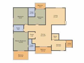 Redtree Corner (3BHK+3T (2,231 sq ft) + Pooja Room 2231 sq ft) Redtree Corner (3BHK+3T (2,231 sq ft) + Pooja Room 2231 sq ft)