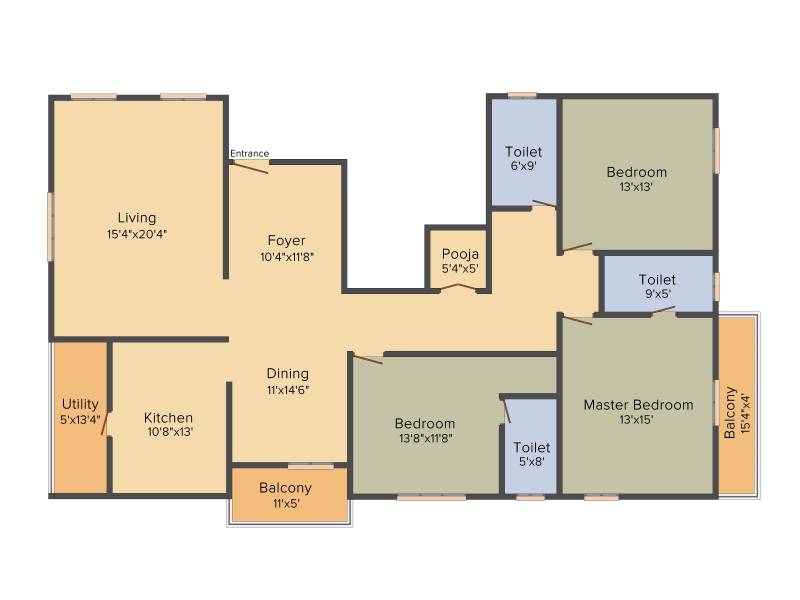 Redtree Corner (3BHK+3T (2,425 sq ft) + Pooja Room 2425 sq ft)