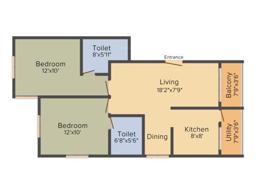 Reddy Shakthi (2BHK+2T (875 sq ft) 875 sq ft)