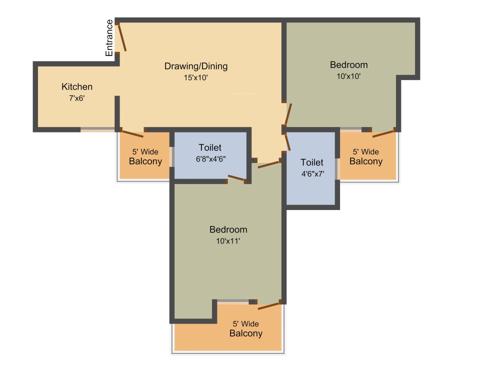 Vanshi Apna Ghar (2BHK+2T (830 sq ft) 830 sq ft)