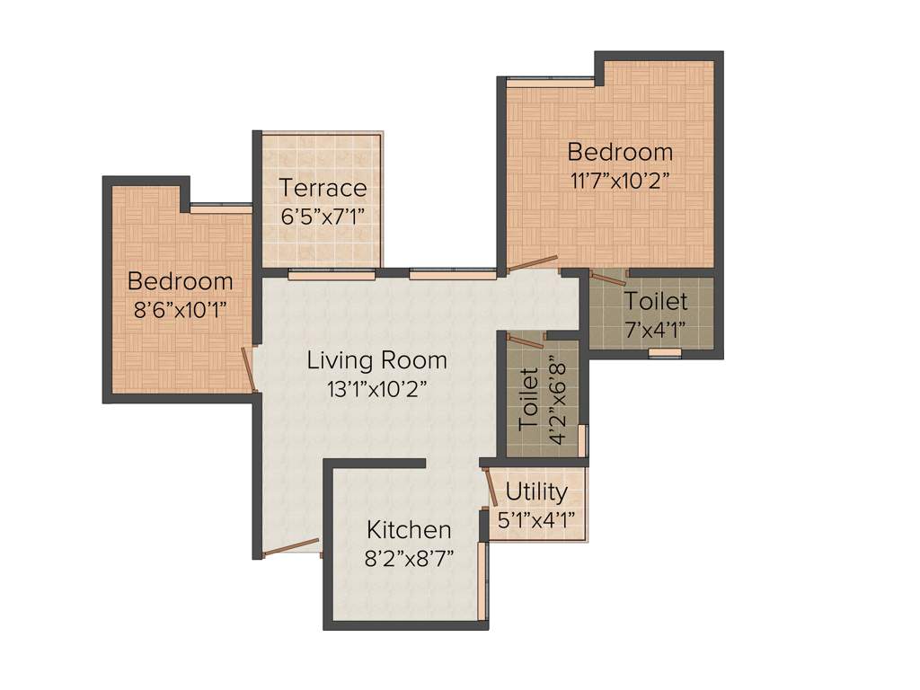 Choice Goodwill Valencia (2BHK+2T (780 sq ft) 780 sq ft)