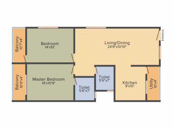 Opera Spring Leaf (2BHK+2T (1,270 sq ft) 1270 sq ft)